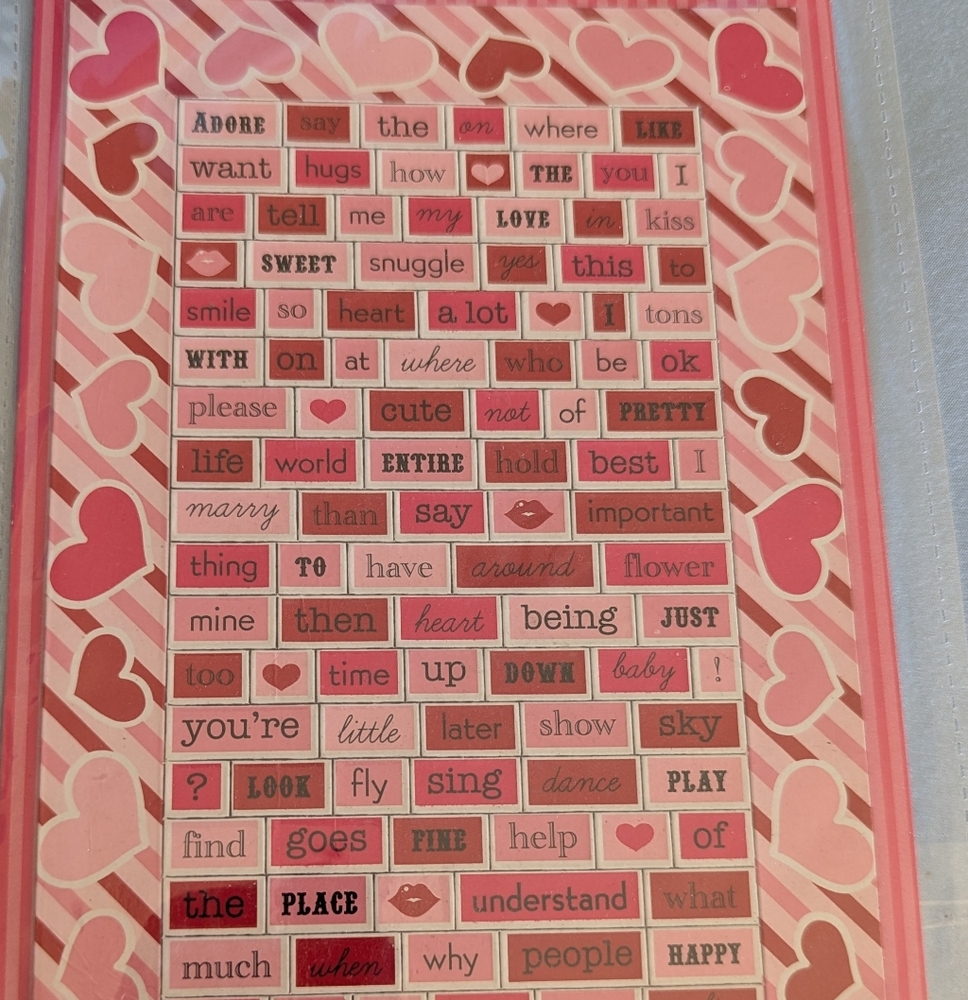 Magnetic poetry w/ frame 108 PCs valentine love BN